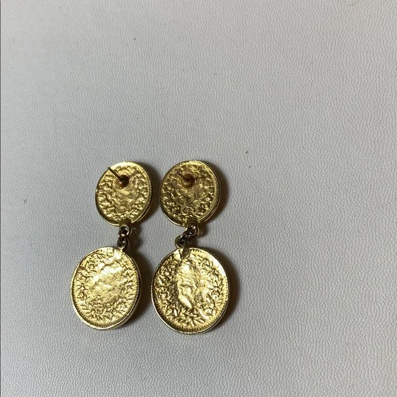 ❤️Vintage gold coin earrings (solid)❤️ - Picture 3 of 7
